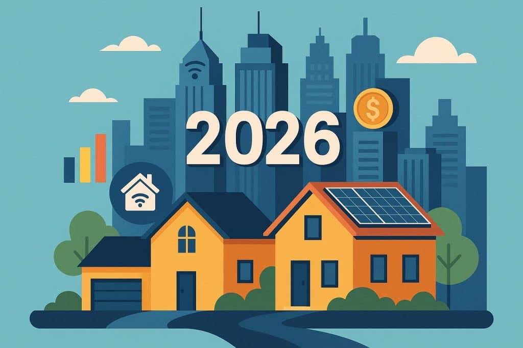 Modern residential buildings representing future real estate trends for investors and homebuyers