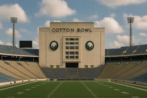 Cotton Bowl Stadium exterior showcasing historic architecture and iconic sports venue features