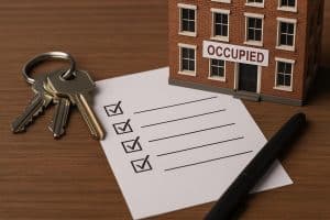 Commercial building with multiple units representing tenant-occupied property for real estate purchase