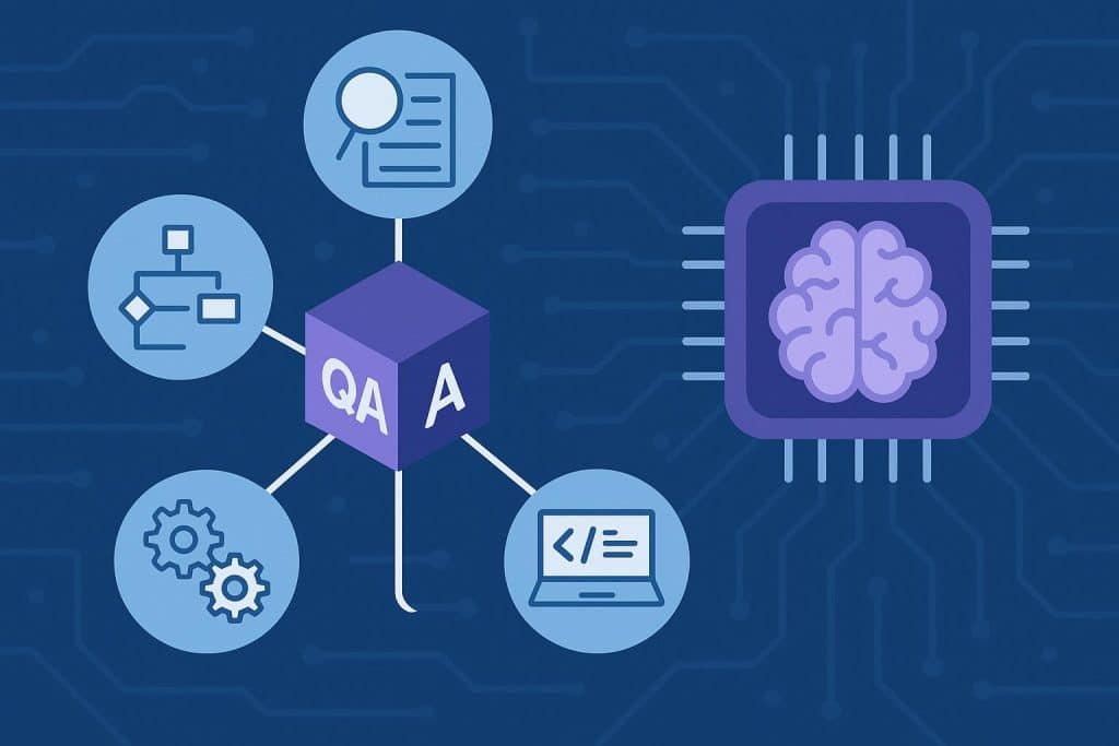 AI-powered quality assurance tools analyzing software code and data for modern QA engineers